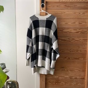 Oversized Cozy Buffalo Checked Abercrombie & Fitch Sweater